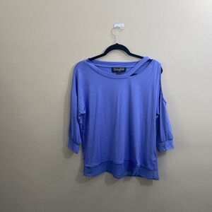 Brittany Humble Cold-Shoulder Tunic Periwinkle Medium